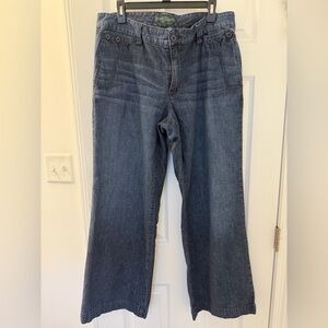 Ralph Lauren, Lauren Jeans Co. Wide-Leg Denim Sailor Jeans 100% Cotton